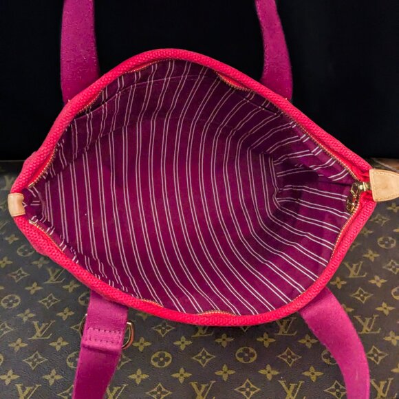 LOUIS VUITTON Cabas Antigua MM Red Purple Tote - Picture 9 of 15